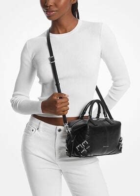 michael kors darrington purse|Darrington Small Crackled Leather Satchel .